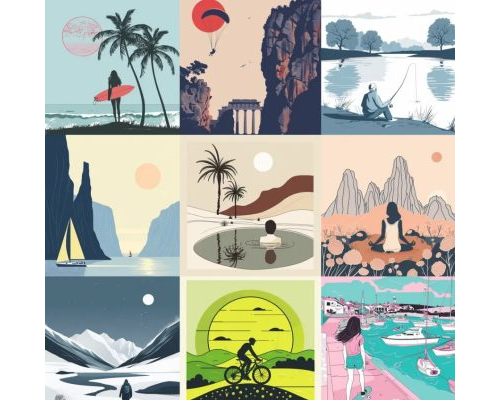 Prompt Serene Sports Escapes Art Series