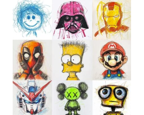 Prompt Crayon Doodle Character