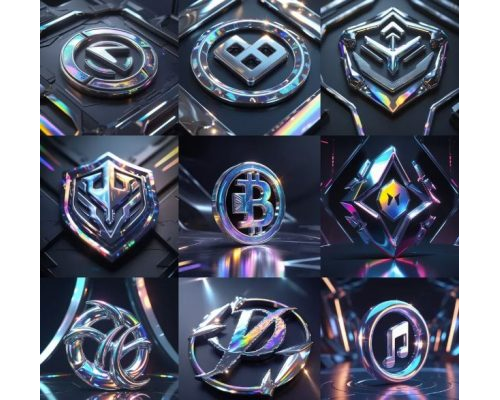 Prompt Chrome Holographic Logo Artworks