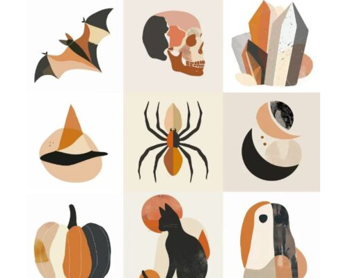Prompt Minimalist Halloween Clipart Art