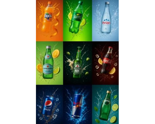 Prompt Ultrarealistic Floating Bottles