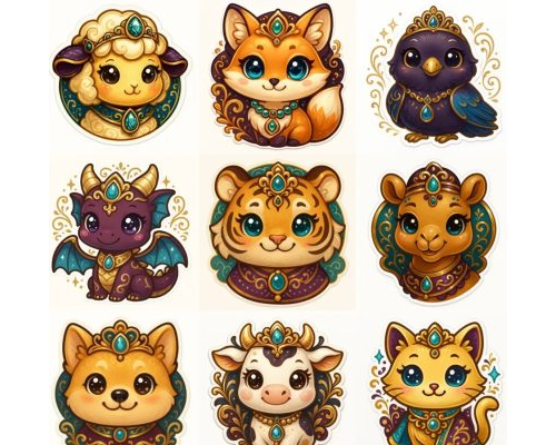 Prompt Luxury Kawaii Emoji Stickers Elegant