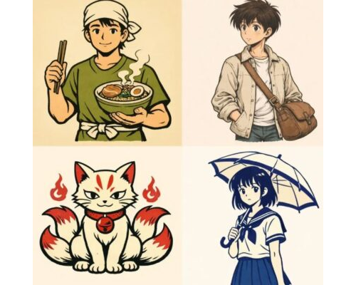 Prompt Retro Anime Tshirt Illustrations
