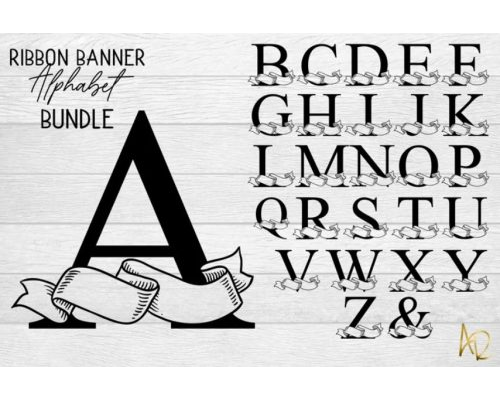 Tips Jual The Ribbon Banner Alphabet Bundle Monogram di Luar Negeri