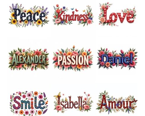 Prompt Floral Word Art Illustration Templates