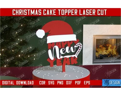 Tips Jual Design Christmas Cake Topper Christmas Sign Holidays New Year