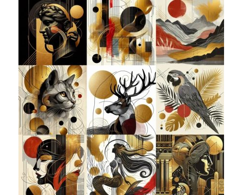 Prompt Golden Linear Posters