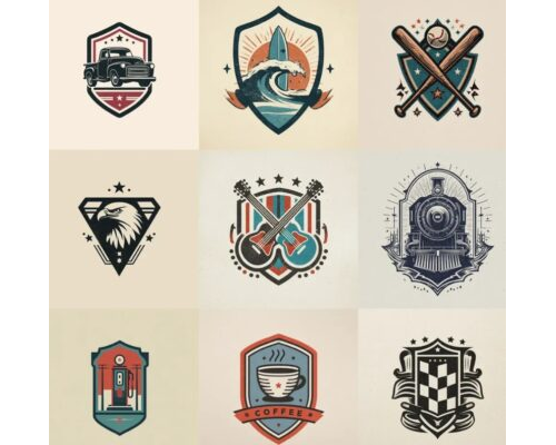 Prompt Retro Emblem Logos