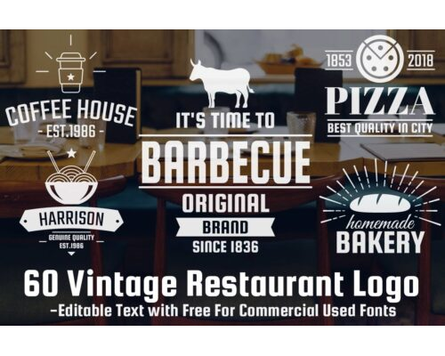 60 Vintage Logo Set