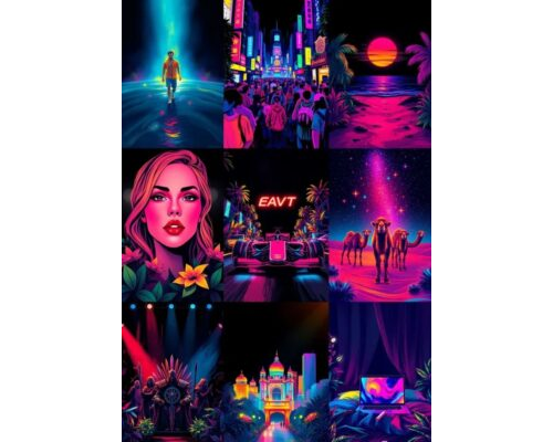 Prompt Lucid Brushes Surreal Neon Blooms