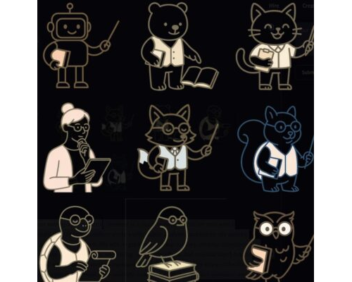 Prompt Monoline Academic Mascot Vectors