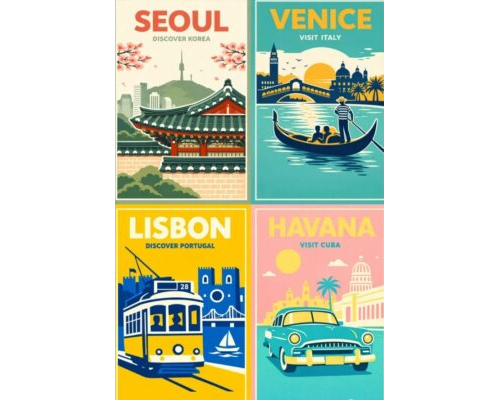 Prompt Minimalist Travel Posters