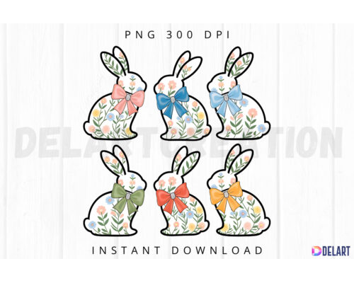 Tips Jual Coquette Easter Bunny Floral Sublimation PNG di Luar Negri
