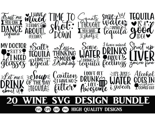 Wine Quotes SVG Bundle