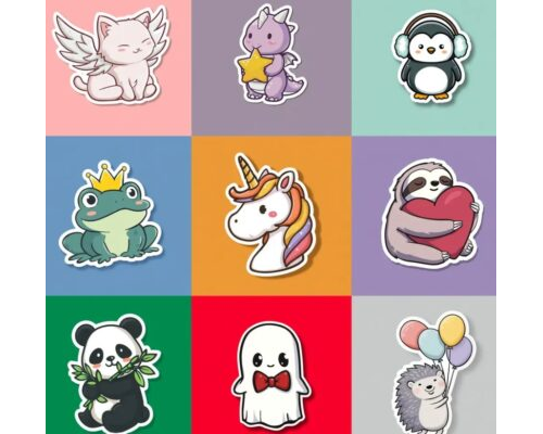 Prompt Kawaii Sticker Design Illustrations