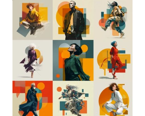 Prompt Geometric Dynamic Vector Portraits