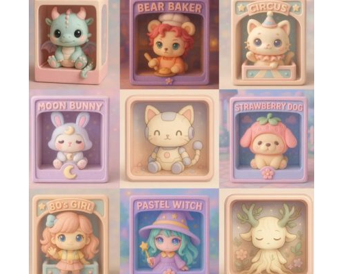 Prompt Free Sampler Chibi Boxed Characters