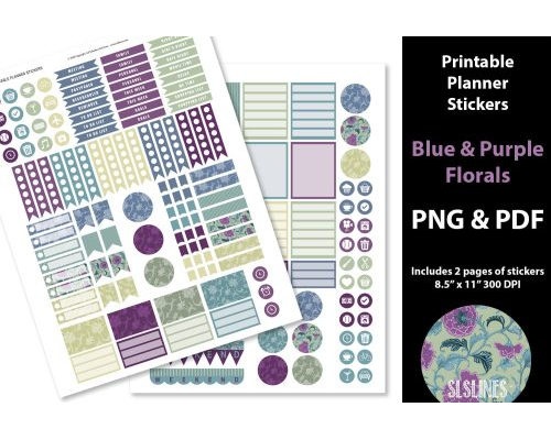 Tips Jual Printable Planner Stickers – Blue & Purple Florals di Luar Negeri