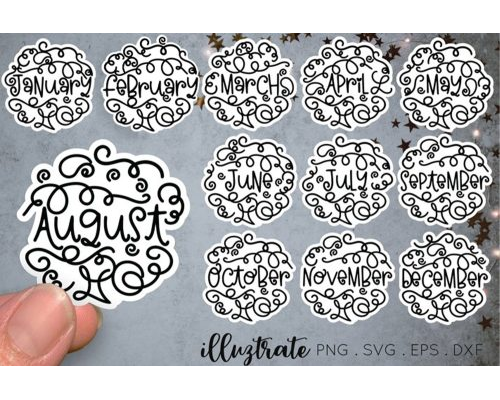 Tips Jual Months of the year Planner Stickers SVG di Luar Negeri