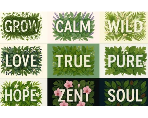 Prompt Botanical Word Art Collages