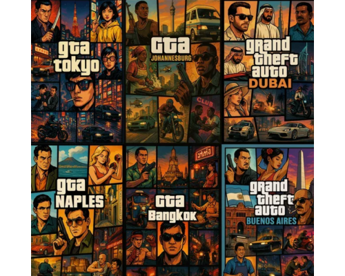 Prompt Gtastyle City Games Untuk Poster atau T-shirt