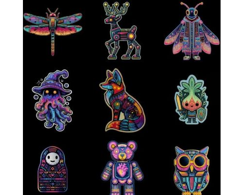 Prompt Folktech Sticker Characters For Tshirts