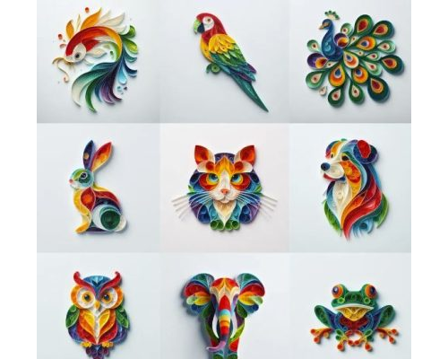 Prompt Vibrant Paper Quilling Animals