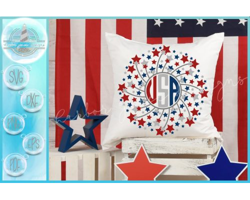 Tips Jual Hand Drawn Stars Fireworks USA Mandala SVG Bundle di Luar Negeri