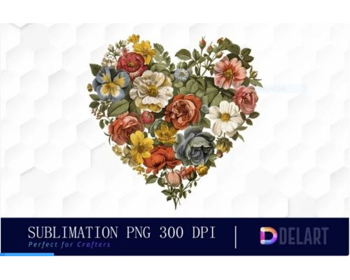 Tips Jual Vintage Floral Heart Watercolor Clipart di Luar Negeri