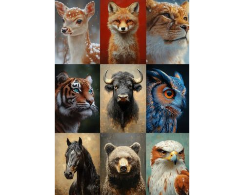 Prompt Animal Portraits In Chinese Art Style