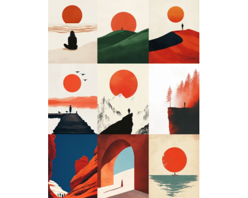 Prompt Minimalist Chinese Art