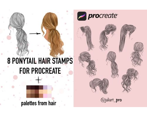 Tips Jual Ponytails Hair Stamps di Luar Negeri (Free Design for Procreate)