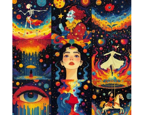 Prompt Surreal Cosmic Art Illustrations