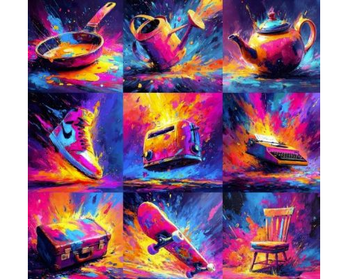 Prompt Colourful Explosive Neon Paintings