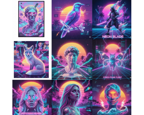 Prompt Vaporwave Dream Pop Portraits