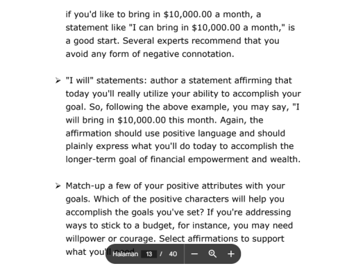 Ebook Millionaire Mindset Affirmation