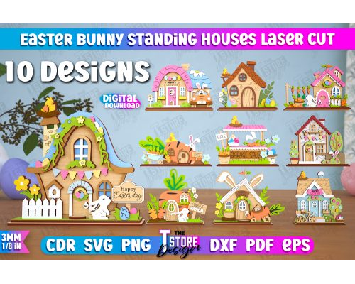 Tips Jual Easter Bunny Standing Houses Laser Cut Bundle di Luar Negeri