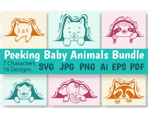 Peeking Baby Animals SVG