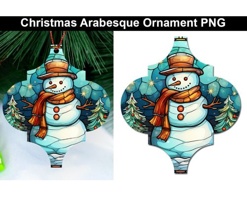 Tips Jual Arabesque Christmas Snowman ornament bundle PNG di Luar Negeri