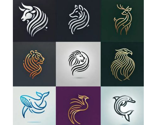 Prompt Minimalist Animal Logos