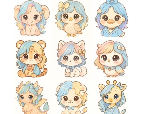 Prompt Kpop Kawaii Idol Characters Pastel