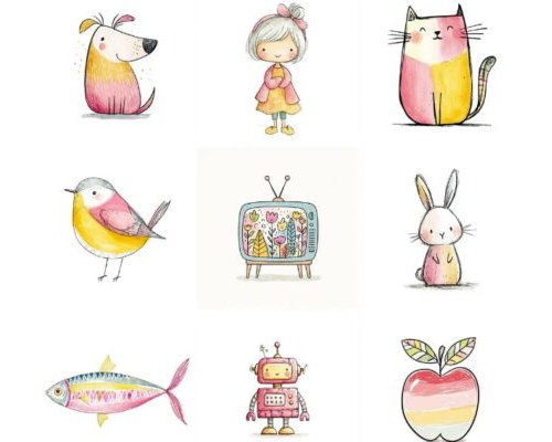 Prompt Modern Kid Friendly Icon Art Collections