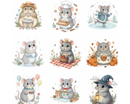 Prompt Whimsical Animal Cuties Christmas