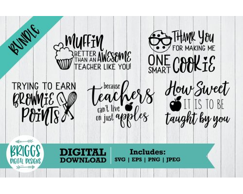 Tips Jual Thank You Teacher SVG Bundle 5 Pot holder Cut Files di Luar Negeri