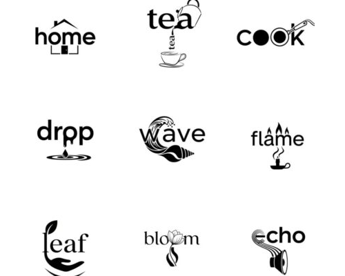 Prompt Typography Logos With Icons