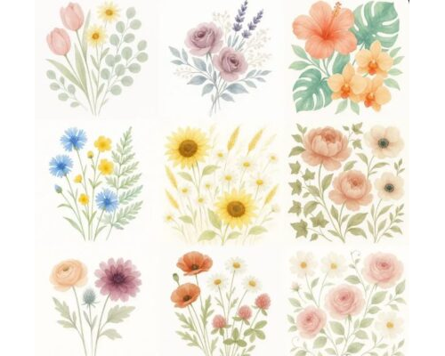 Prompt Watercolor Flower Art