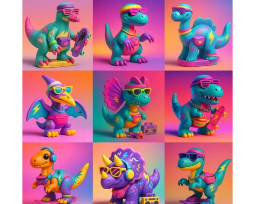 Prompt Retro 80s 90s Dinosaur Toy Prompts
