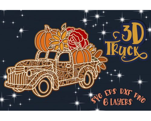 Tips Jual 3D Truck svg Papercut svg Mandala 3d Fall Harvest Free Design