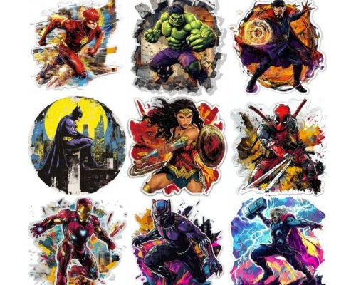 Prompt Graffiti Art Style Superhero Stickers