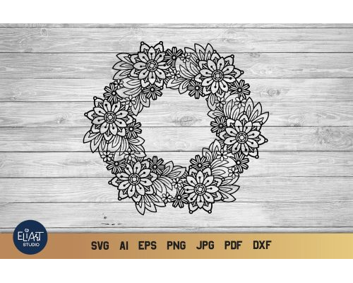 Tips Jual Floral Frame Flower Wreath Mandala SVG di Luar Negeri